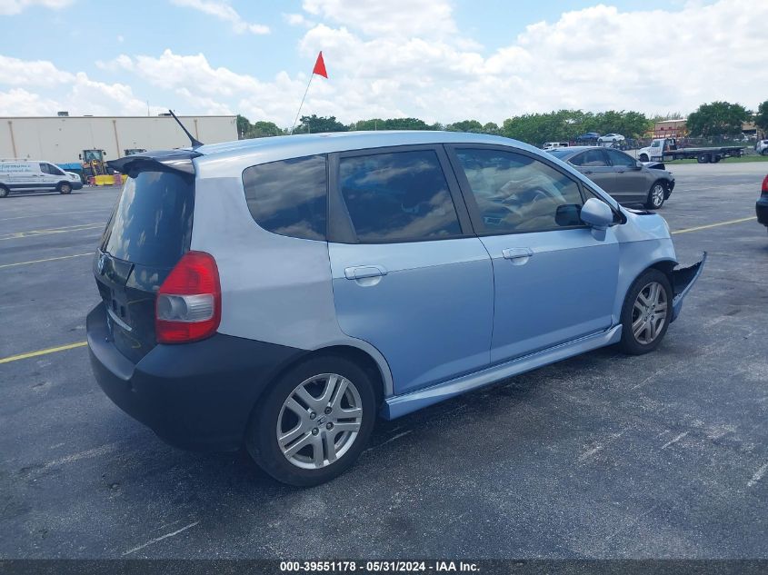 2008 Honda Fit Sport VIN: JHMGD38678S044153 Lot: 39551178