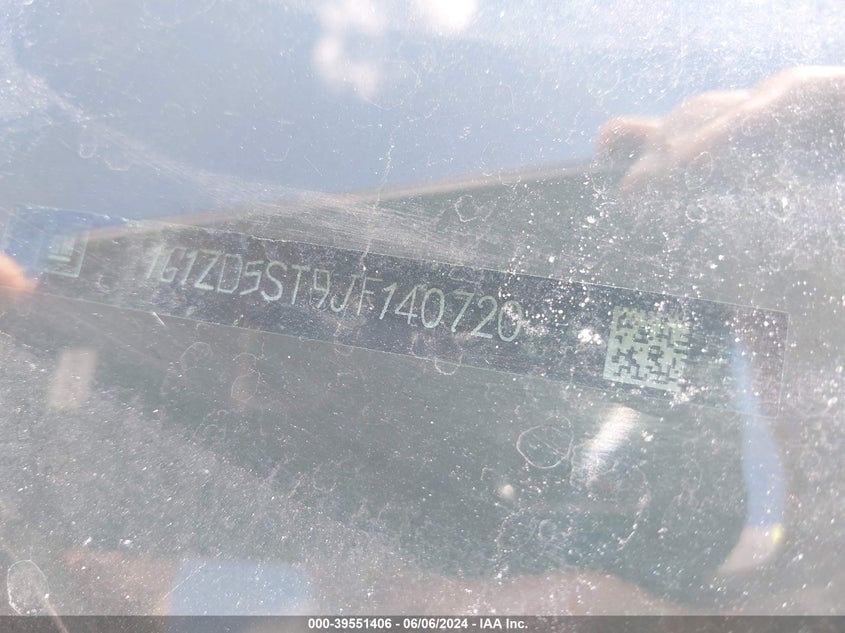 2018 Chevrolet Malibu Lt VIN: 1G1ZD5ST9JF140720 Lot: 39551406