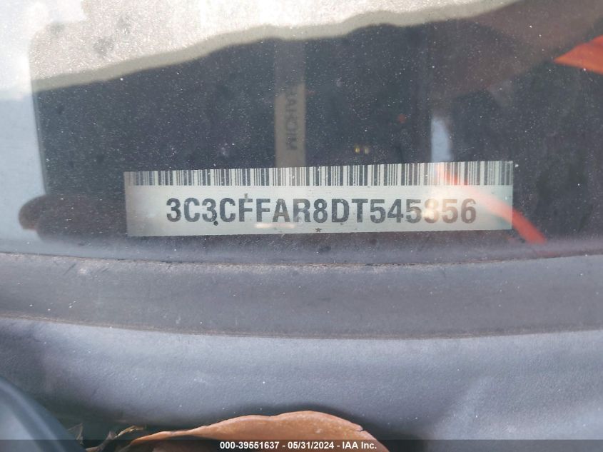 2013 Fiat 500 Pop VIN: 3C3CFFAR8DT545856 Lot: 39551637