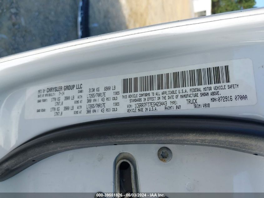 2014 RAM 1500 TRADESMAN - 1C6RR7FT7ES423443