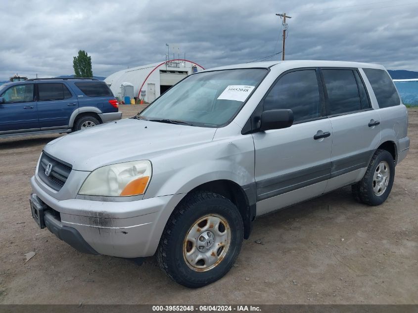 2005 Honda Pilot Lx VIN: 2HKYF18155H519284 Lot: 39552048