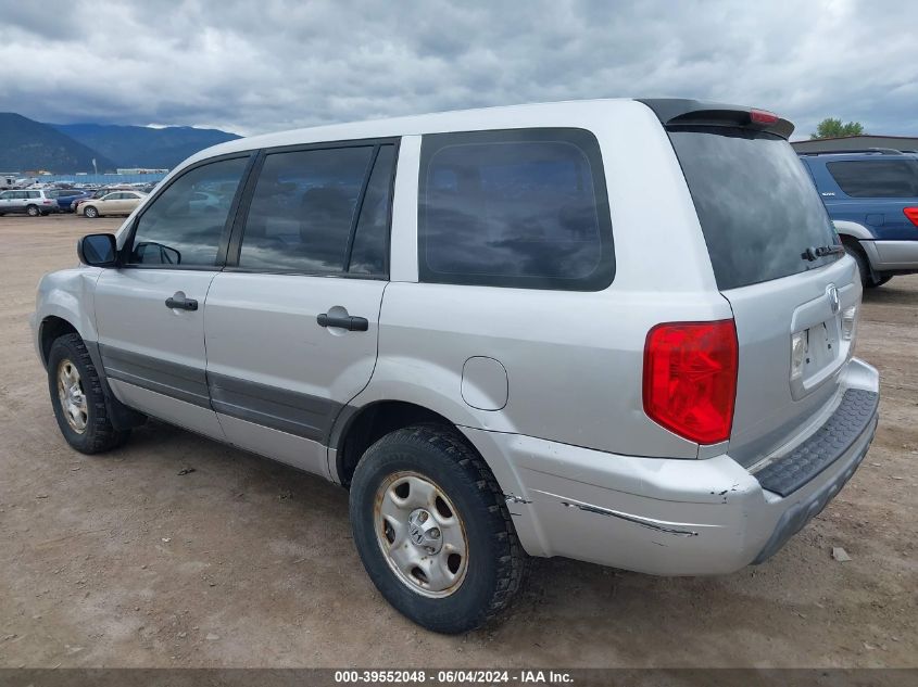 2005 Honda Pilot Lx VIN: 2HKYF18155H519284 Lot: 39552048