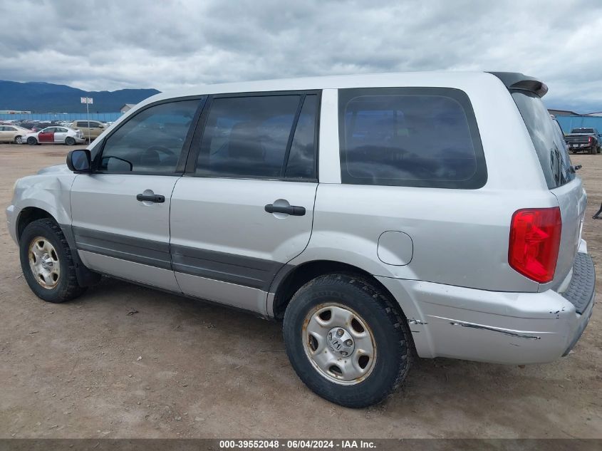 2005 Honda Pilot Lx VIN: 2HKYF18155H519284 Lot: 39552048