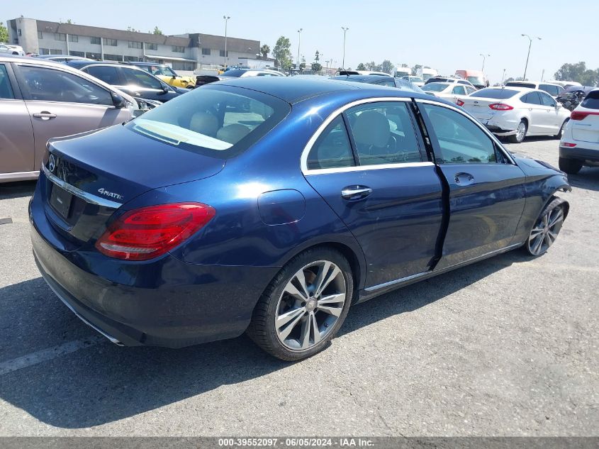 2015 Mercedes-Benz C 300 4Matic/Luxury 4Matic/Sport 4Matic VIN: 55SWF4KB8FU037076 Lot: 39552097