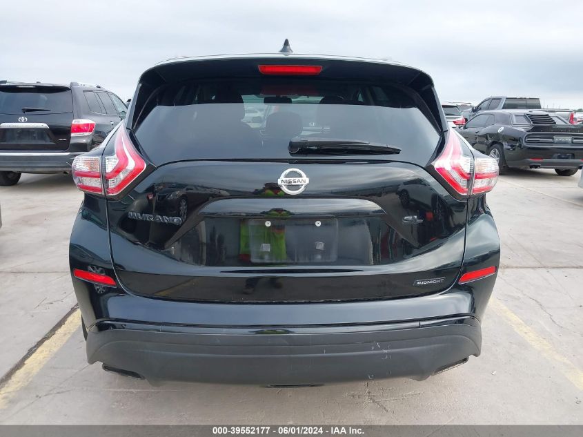 2018 Nissan Murano Sl VIN: 5N1AZ2MG6JN160297 Lot: 39552177