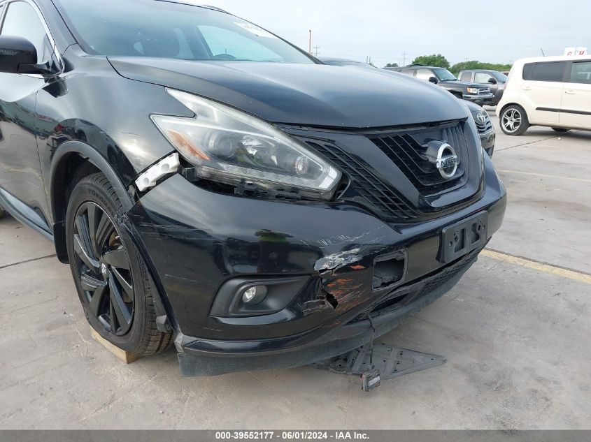 2018 Nissan Murano Sl VIN: 5N1AZ2MG6JN160297 Lot: 39552177