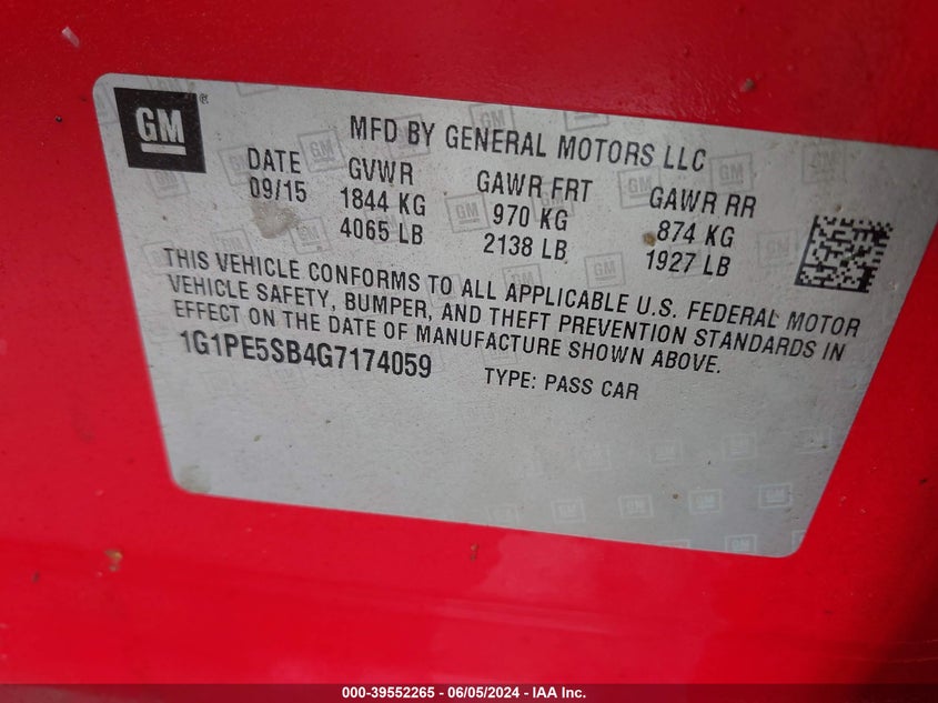 2016 CHEVROLET CRUZE LIMITED 1LT AUTO - 1G1PE5SB4G7174059