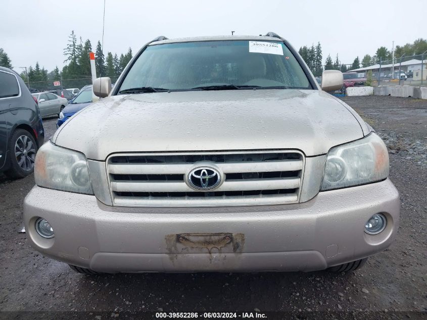 2007 Toyota Highlander V6 VIN: JTEEP21A870215457 Lot: 39552286