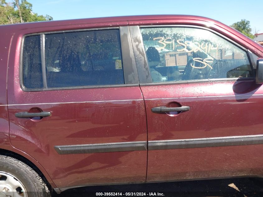 2010 Honda Pilot Lx VIN: 5FNYF4H24AB032984 Lot: 39552414