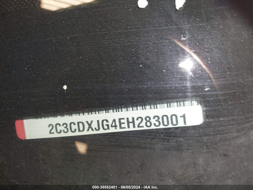 2014 Dodge Charger Sxt VIN: 2C3CDXJG4EH283001 Lot: 39552481