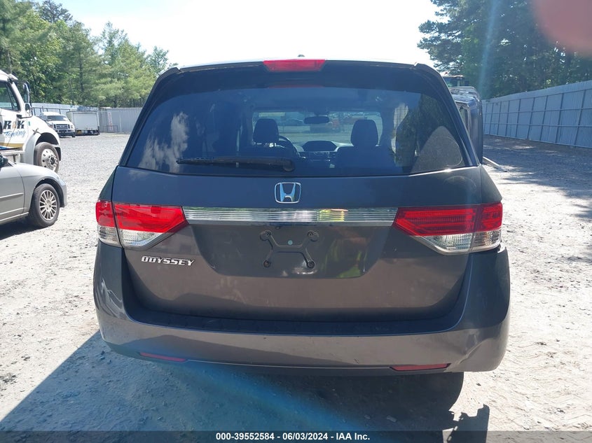 2016 Honda Odyssey Ex-L VIN: 5FNRL5H62GB169825 Lot: 39552584