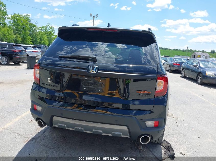 2022 Honda Passport Awd Trailsport VIN: 5FNYF8H66NB018195 Lot: 39552610