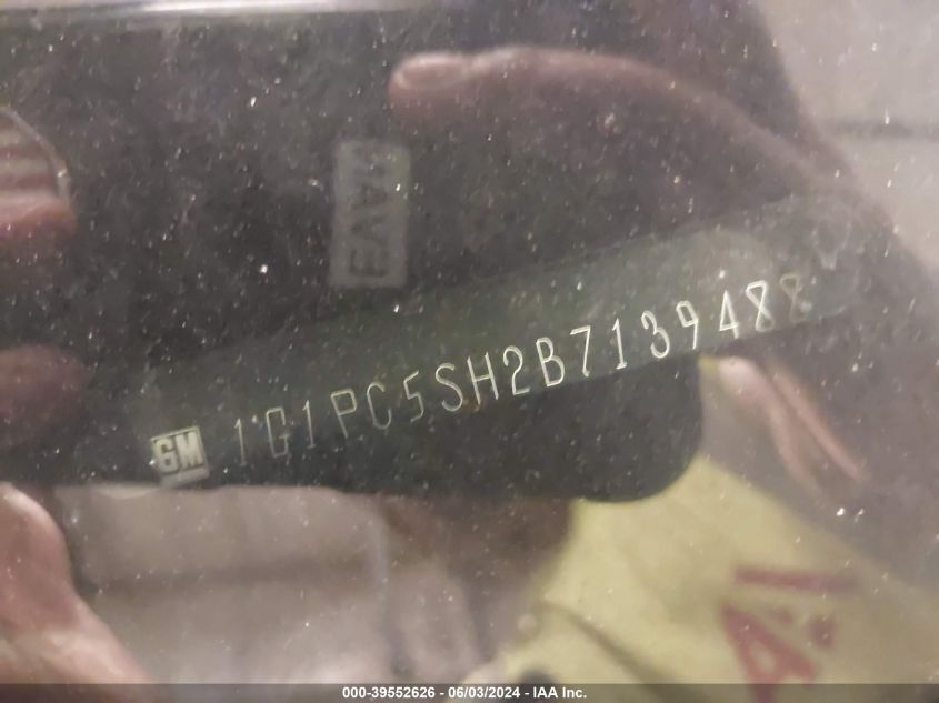 2011 Chevrolet Cruze Ls VIN: 1G1PC5SH2B7139488 Lot: 39552626