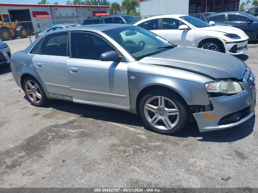 2008 Audi A4 2.0T Quattro VIN: WAUDF78E38A050158 Lot: 39552787