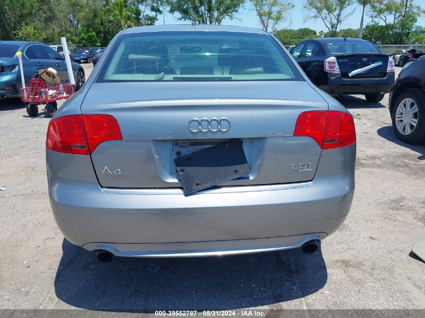 2008 Audi A4 2.0T Quattro VIN: WAUDF78E38A050158 Lot: 39552787