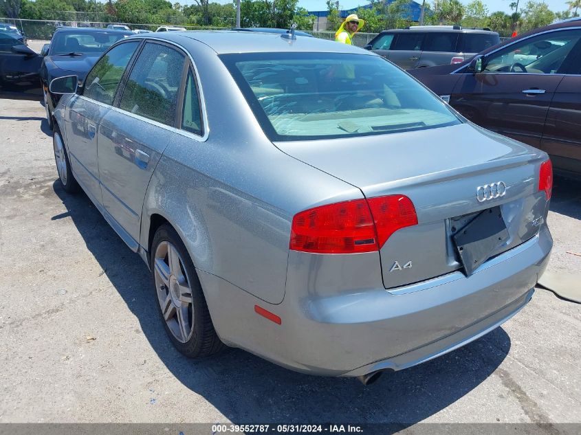 2008 Audi A4 2.0T Quattro VIN: WAUDF78E38A050158 Lot: 39552787