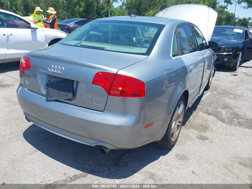 2008 Audi A4 2.0T Quattro VIN: WAUDF78E38A050158 Lot: 39552787