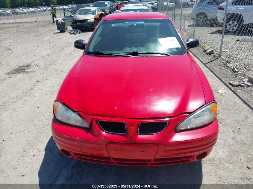 1999 Pontiac Grand Am Se VIN: 1G2NE12T6XM735075 Lot: 39552929