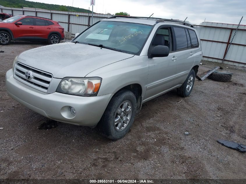 2005 Toyota Highlander V6 VIN: JTEGP21A250070504 Lot: 39553101