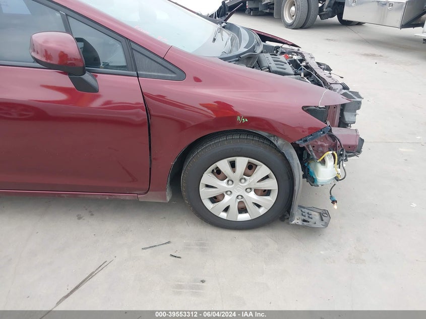 2012 Honda Civic Lx VIN: 2HGFB2F57CH578133 Lot: 39553312