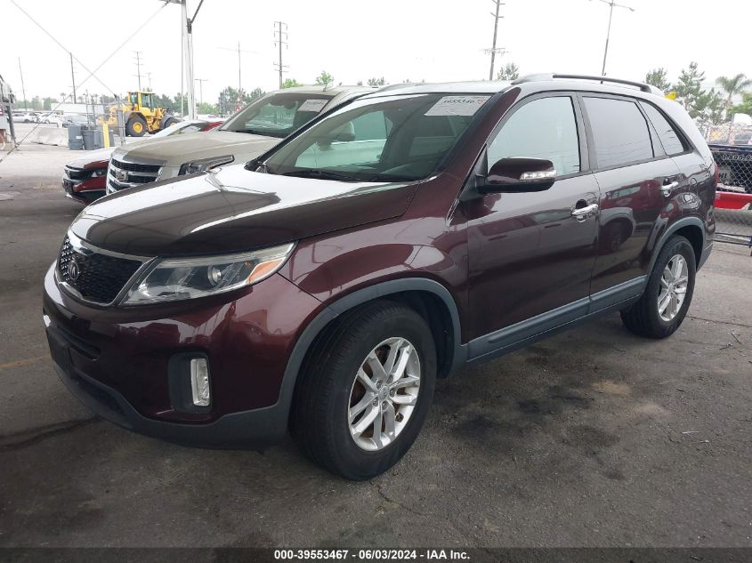 2014 Kia Sorento Lx VIN: 5XYKT4A63EG480210 Lot: 39553467