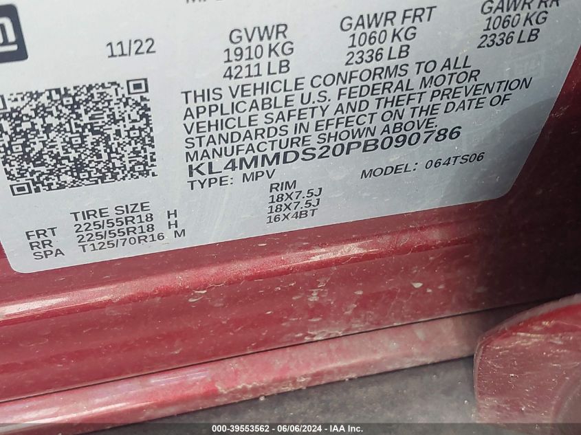 2023 Buick Encore Gx Select Fwd VIN: KL4MMDS20PB090786 Lot: 39553562