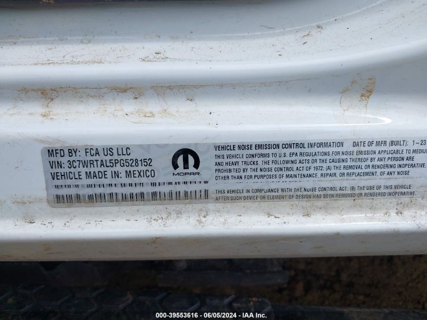 2023 Ram 3500 Chassis Tradesman/Slt VIN: 3C7WRTAL5PG528152 Lot: 39553616