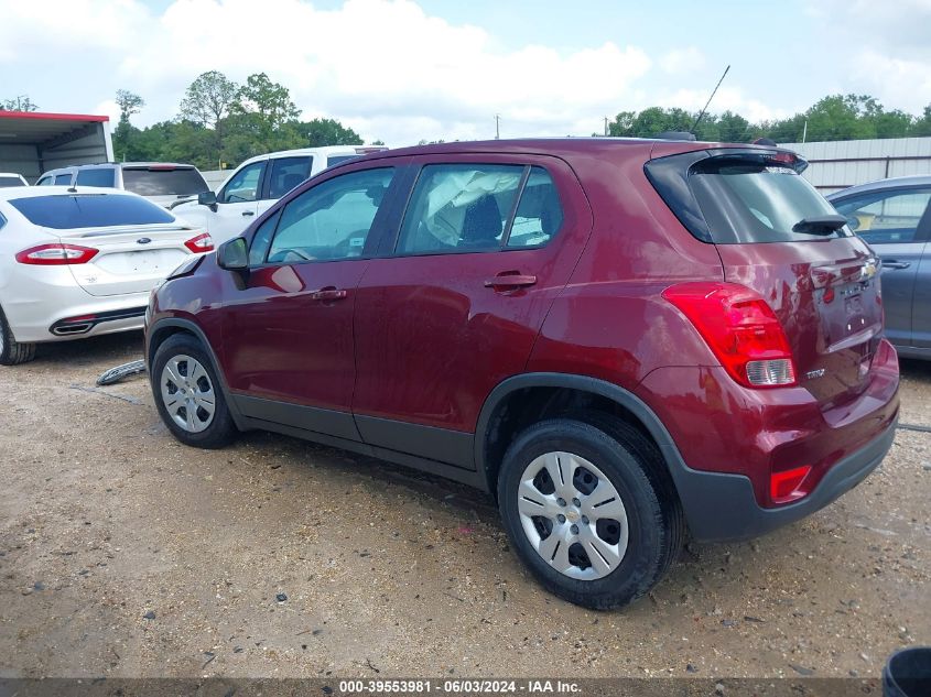 2017 Chevrolet Trax Ls VIN: 3GNCJKSB2HL133580 Lot: 39553981