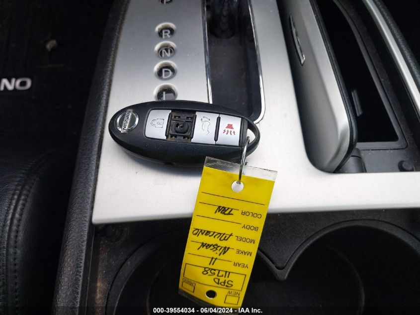 2011 Nissan Murano Sl VIN: JN8AZ1MW0BW159524 Lot: 39554034