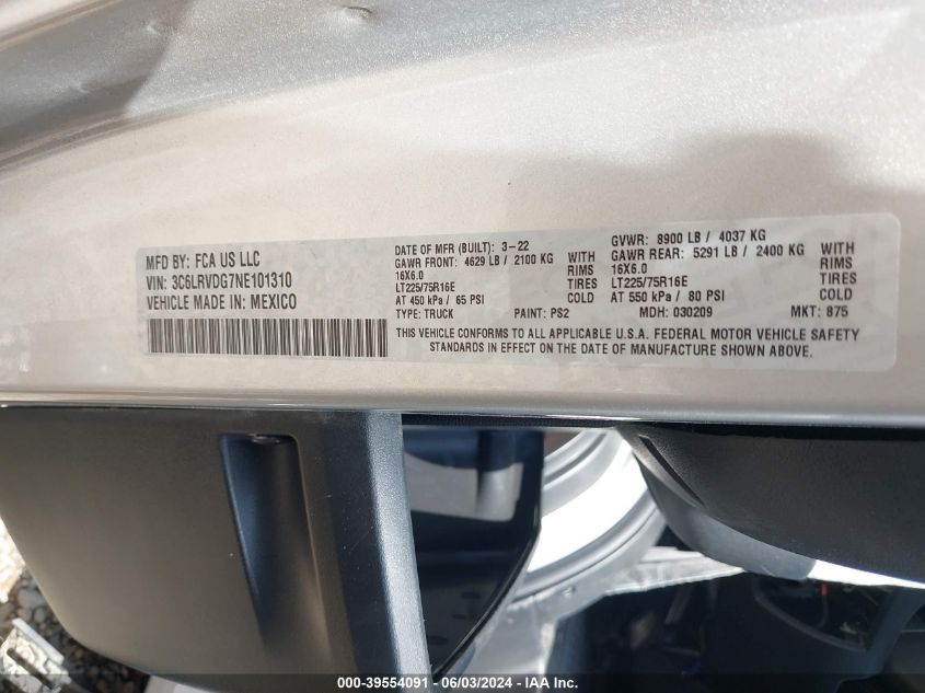 3C6LRVDG7NE10131 2022 Ram Promaster 2500 2500 High