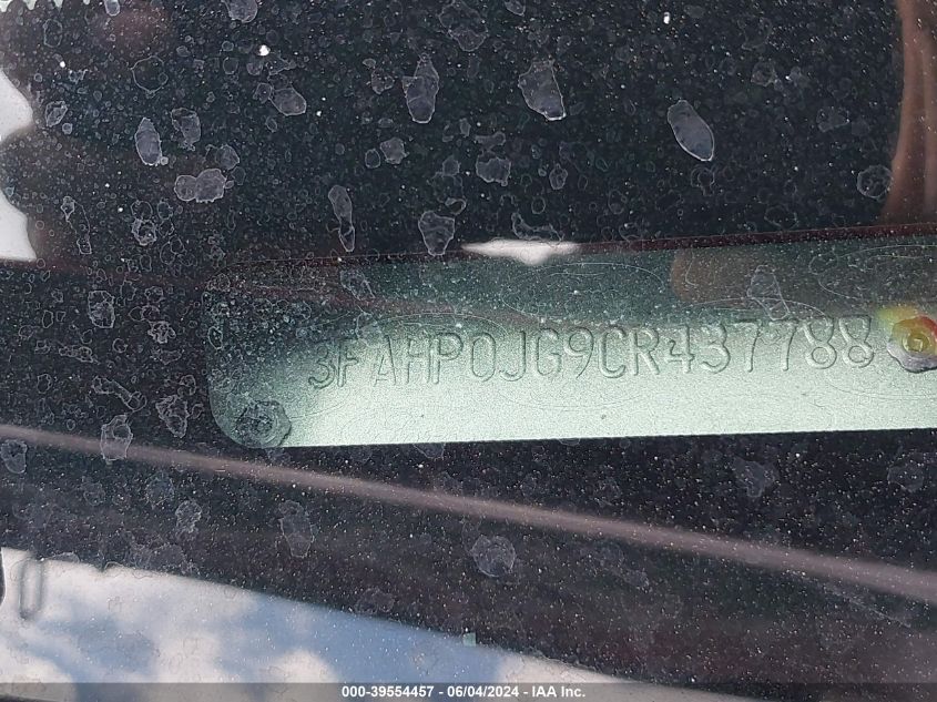 2012 Ford Fusion Sel VIN: 3FAHP0JG9CR437788 Lot: 39554457