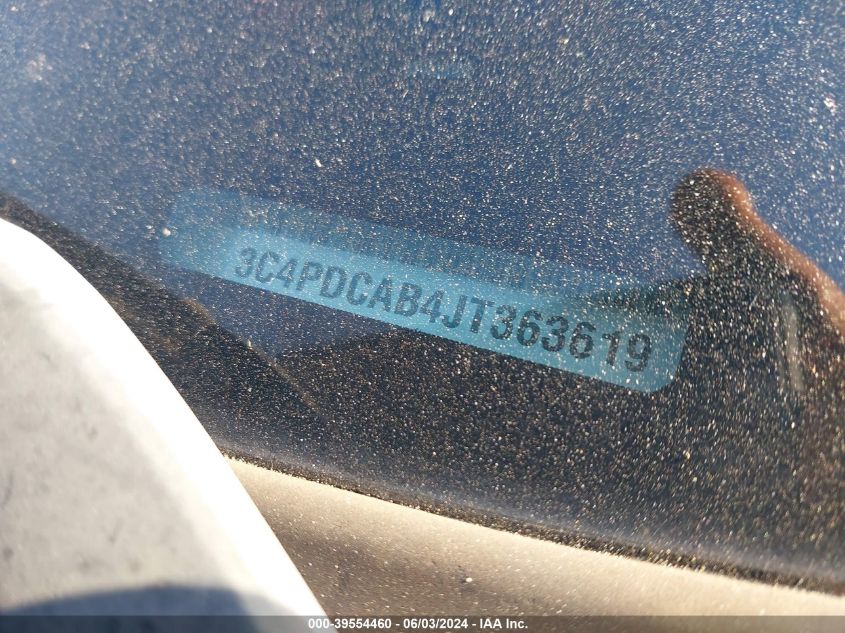 2018 Dodge Journey Se VIN: 3C4PDCAB4JT363619 Lot: 39554460