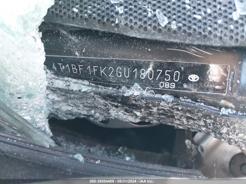 2016 Toyota Camry Se VIN: 4T1BF1FK2GU180750 Lot: 39554489