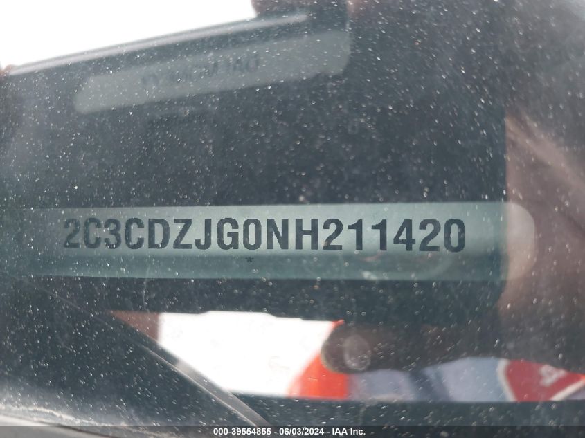 2022 Dodge Challenger Gt VIN: 2C3CDZJG0NH211420 Lot: 39554855