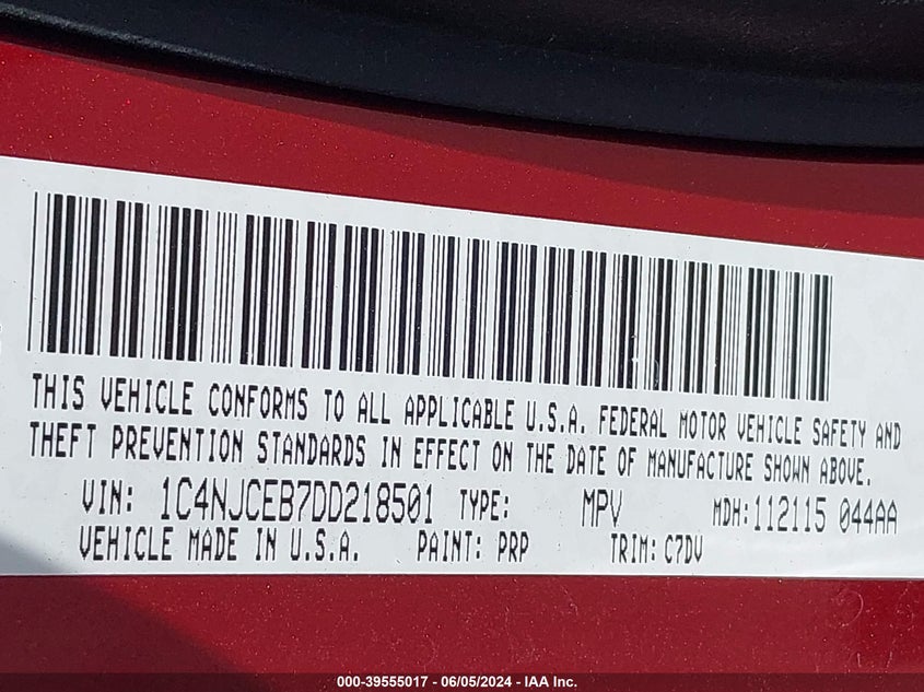 2013 JEEP COMPASS LATITUDE - 1C4NJCEB7DD218501