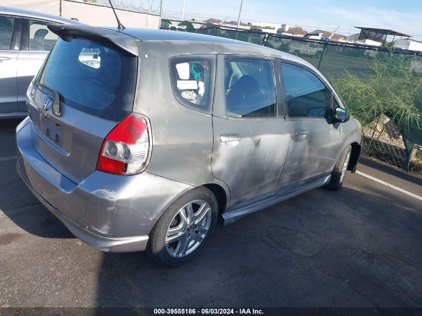 2007 Honda Fit Sport VIN: JHMGD38607S054957 Lot: 39555186