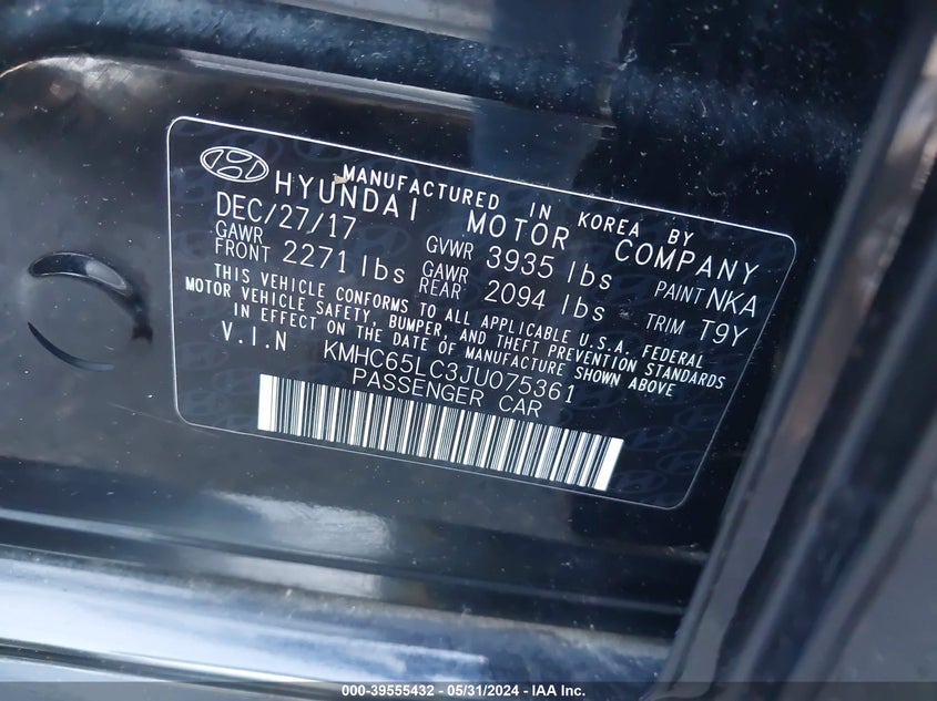 2018 HYUNDAI IONIQ HYBRID BLUE - KMHC65LC3JU075361