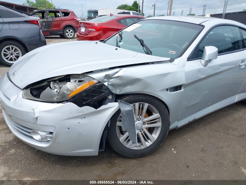 2007 Hyundai Tiburon Gs VIN: KMHHM66D17U248034 Lot: 39555524