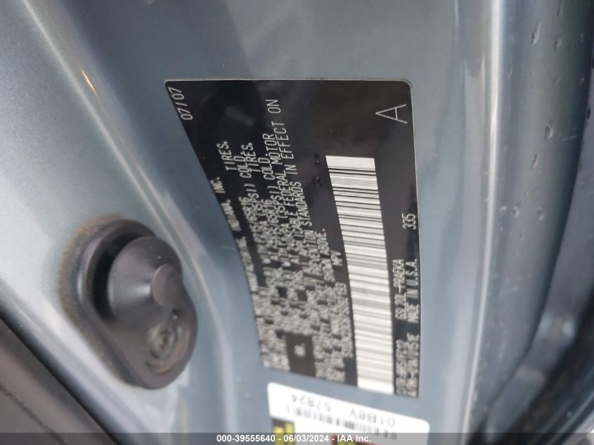 2007 Toyota Sienna Le VIN: 5TDZK23C87S092193 Lot: 39555640