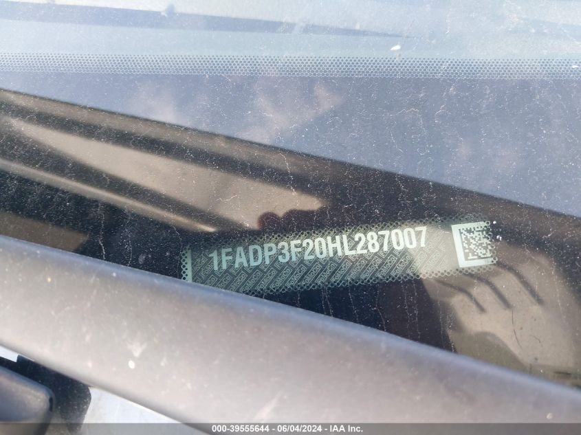 2017 Ford Focus Se VIN: 1FADP3F20HL287007 Lot: 39555644