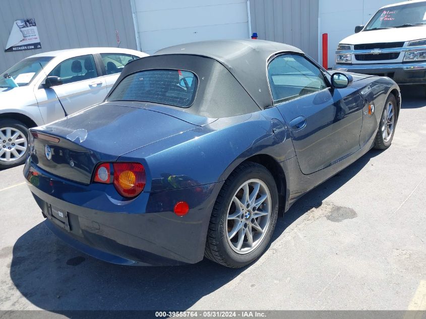 2004 BMW Z4 2.5I VIN: 4USBT33564LS48874 Lot: 39555764