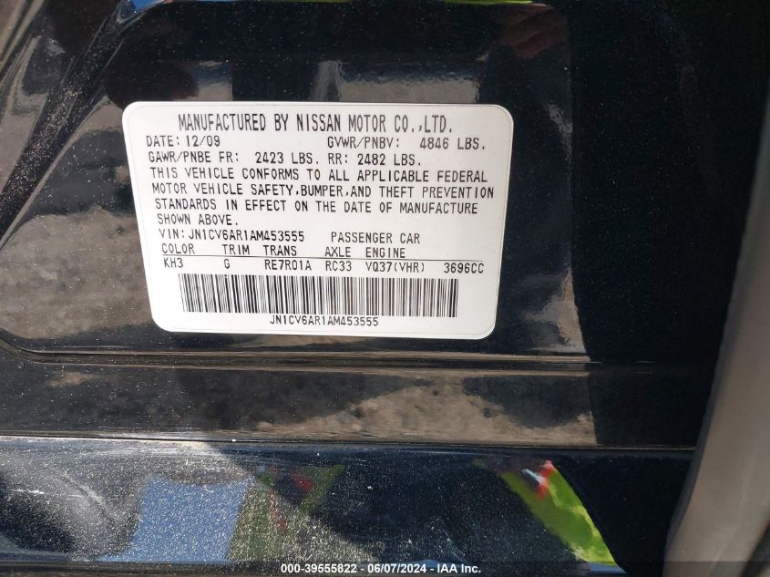 JN1CV6AR1AM453555 2010 Infiniti G37X