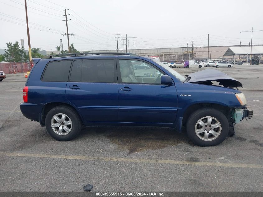 2001 Toyota Highlander V6 VIN: JTEGF21A810011776 Lot: 39555915