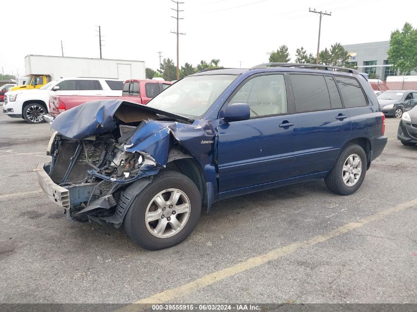 2001 Toyota Highlander V6 VIN: JTEGF21A810011776 Lot: 39555915