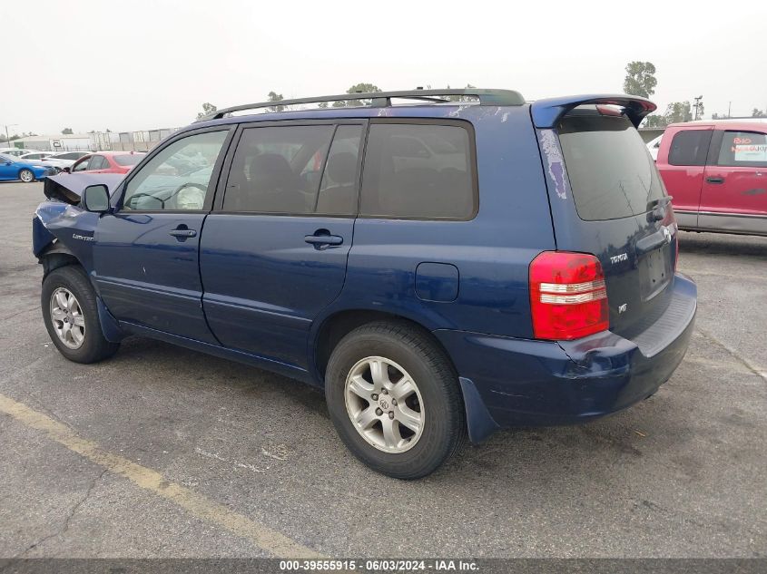 2001 Toyota Highlander V6 VIN: JTEGF21A810011776 Lot: 39555915