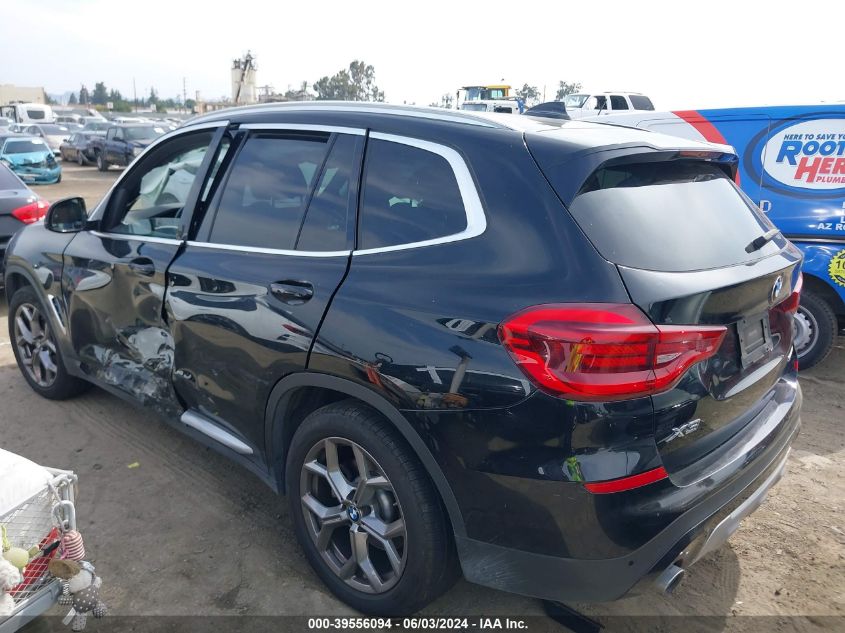 2021 BMW X3 Sdrive30I VIN: 5UXTY3C07M9F52715 Lot: 39556094