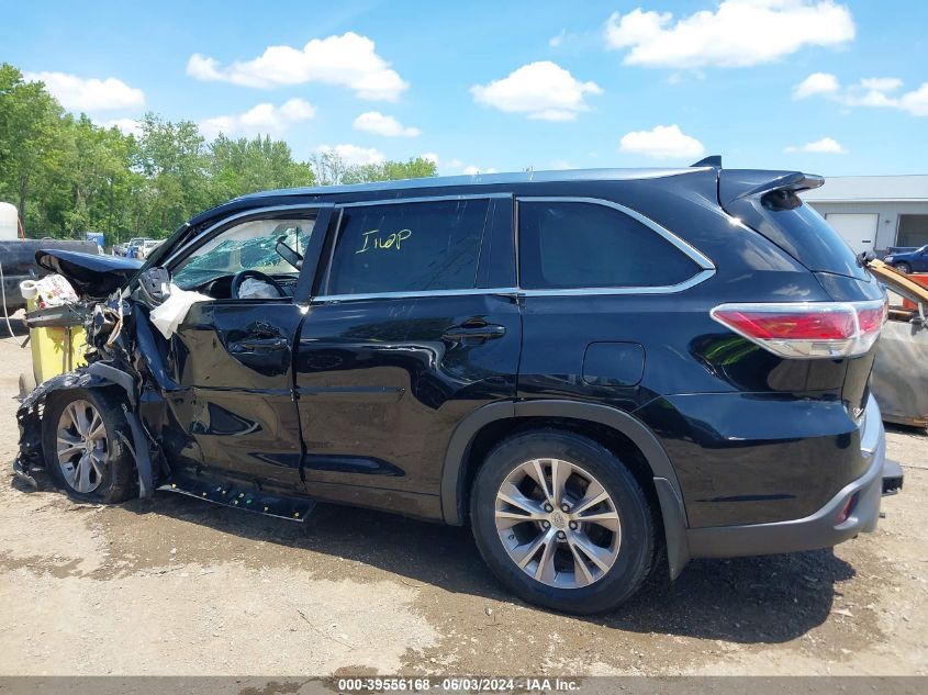 2015 Toyota Highlander Xle V6 VIN: 5TDJKRFH2FS218625 Lot: 39556168