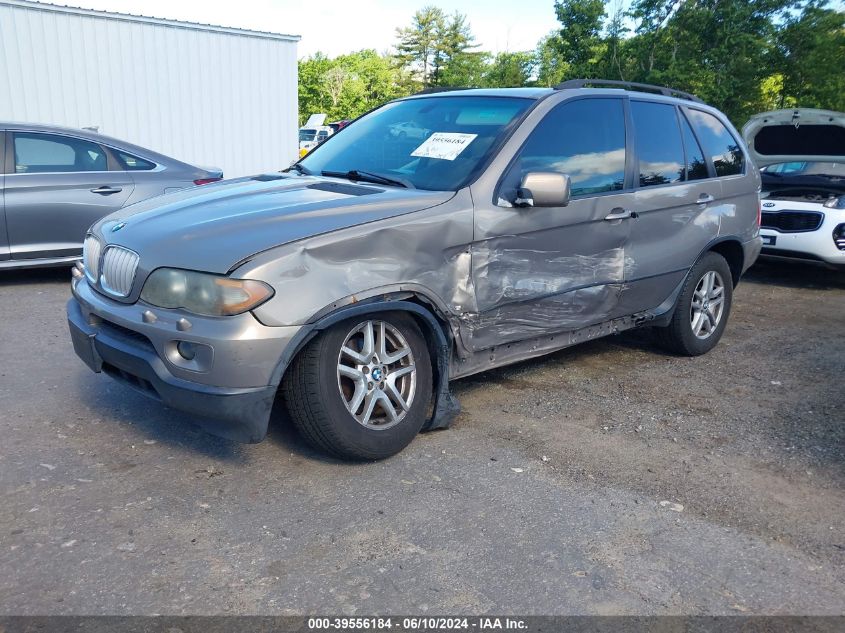2005 BMW X5 3.0I VIN: 5UXFA13575LY14624 Lot: 39556184