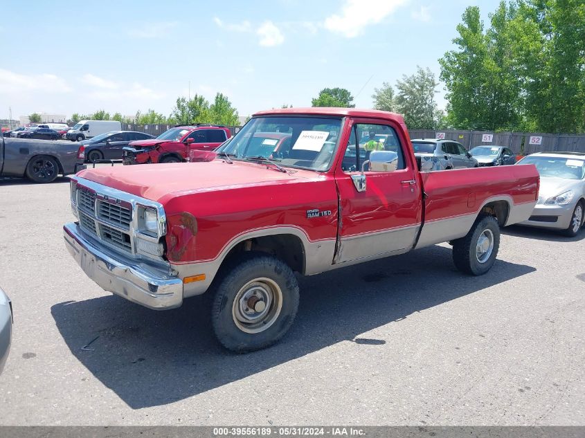 1991 Dodge W-Series W150 VIN: 1B7HM16Y3MS222326 Lot: 39556189