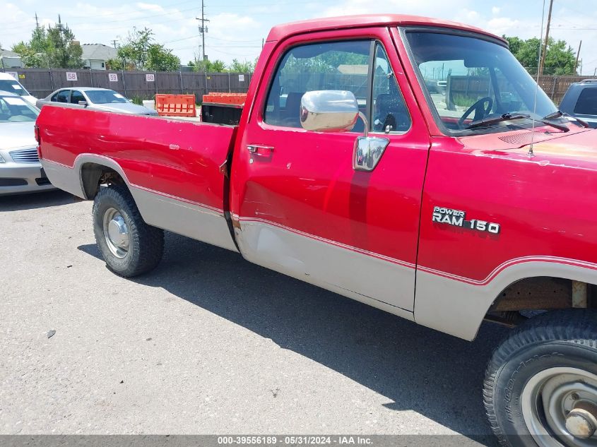 1991 Dodge W-Series W150 VIN: 1B7HM16Y3MS222326 Lot: 39556189